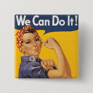 Badge Carré 5 Cm Nous Pouvons Le Faire !