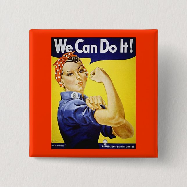 Badge Carré 5 Cm Nous pouvons le faire ! (Devant)