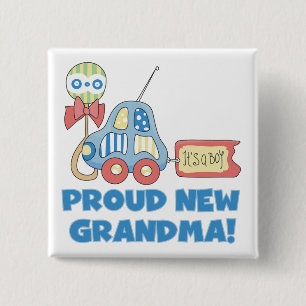 Badge Carré 5 Cm Nouveau fier Grand-maman-il est des T-shirts et