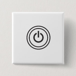 Badge Carré 5 Cm Nouveauté de bouton de puissance