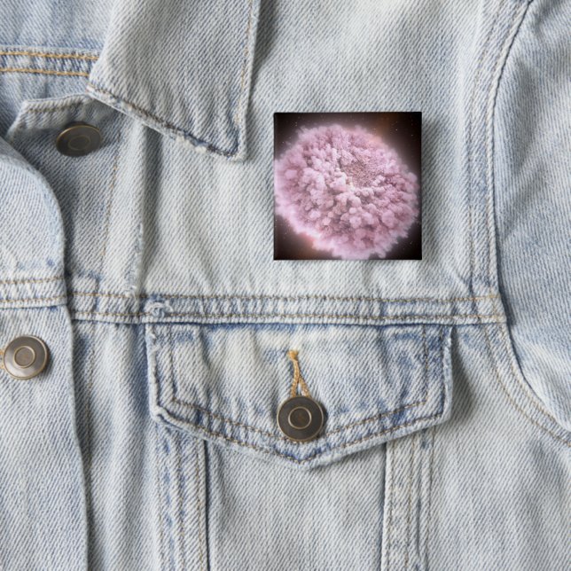 Badge Carré 5 Cm Nuage De Débris De Deux Étoiles Neutrons (En situation)