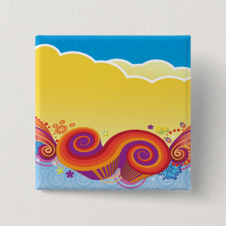 Badge Carré 5 Cm nuages et volutes