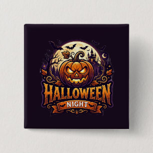 Badge Carré 5 Cm Nuit d'Halloween