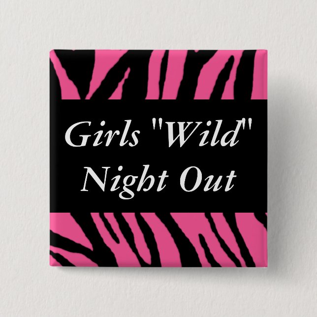Badge Carré 5 Cm Nuit sauvage de filles (Devant)
