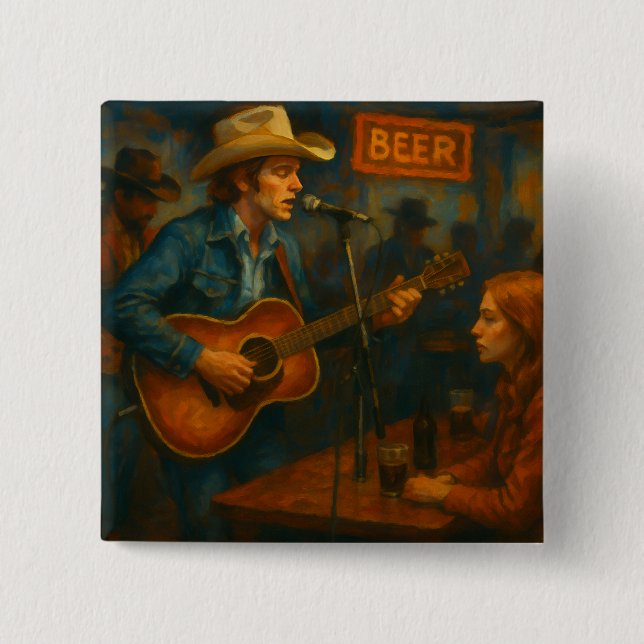 Badge Carré 5 Cm Nuits Honky-Tonk (Devant)