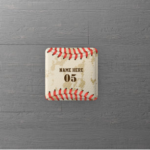 Badge Carré 5 Cm Numéro de base-ball Vintage personnalisé Rétro
