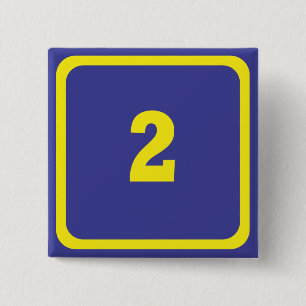 Badge Carré 5 Cm numéro deux