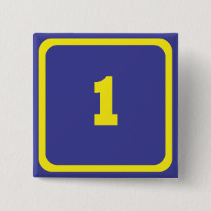 Badge Carré 5 Cm numéro un