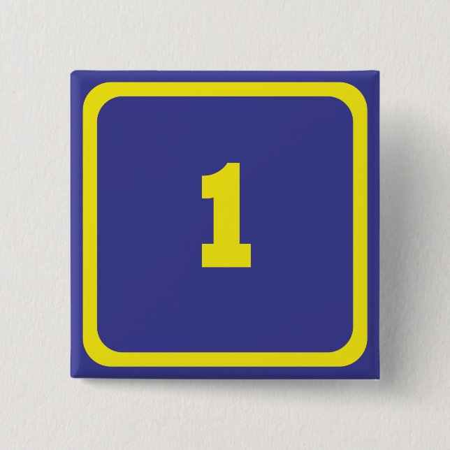 Badge Carré 5 Cm numéro un (Devant)