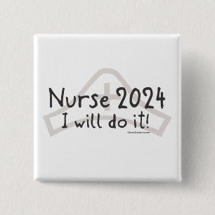 Badge Carré 5 Cm Nurse 2024 - Je le ferai !