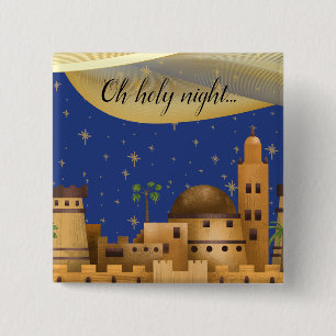 Badge Carré 5 Cm Ô Nuit Sainte Bethléem
