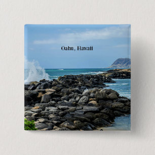 Badge Carré 5 Cm Oahu, Hawaii