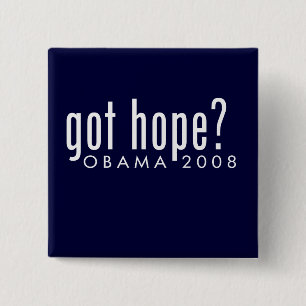 Badge Carré 5 Cm Obama a obtenu le bouton d'espoir