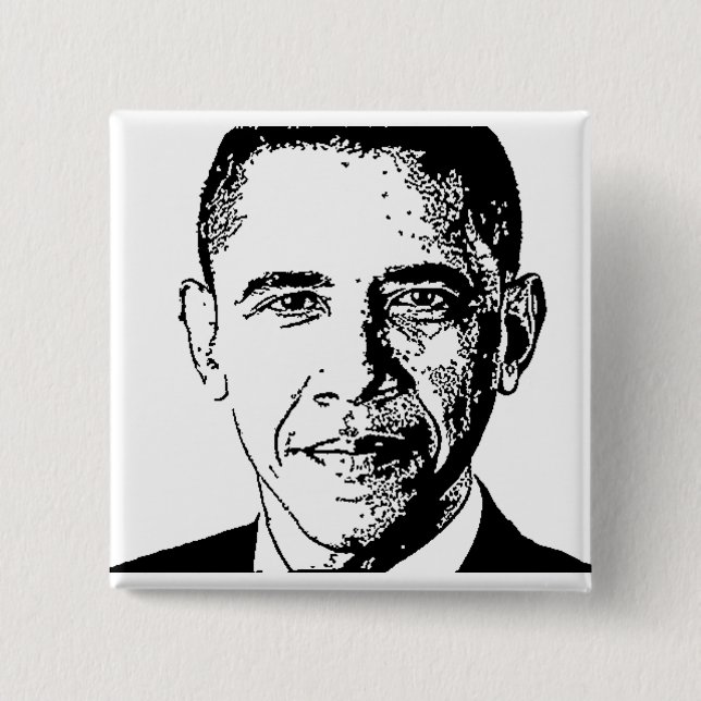 Badge Carré 5 Cm Obama, bouton 2012 (Devant)