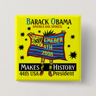 BADGE CARRÉ 5 CM OBAMA FAIT HISTOIRE