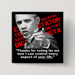 Badge Carré 5 Cm Obama le dictateur