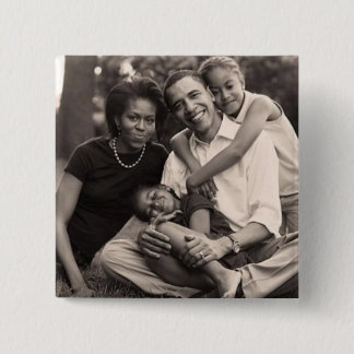 Badge Carré 5 Cm Obama-Première famille