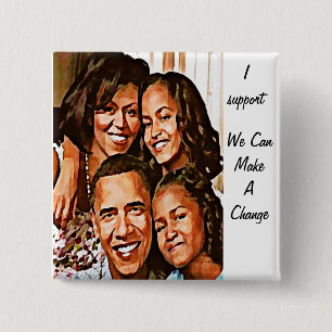 Badge Carré 5 Cm Obama's Love_