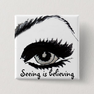 Badge Carré 5 Cm Observateur des yeux_