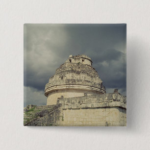 Badge Carré 5 Cm Observatoire maya d'EL Caracol