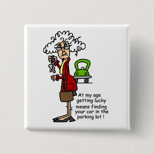 Badge Carré 5 Cm Obtenir un Humour chanceux