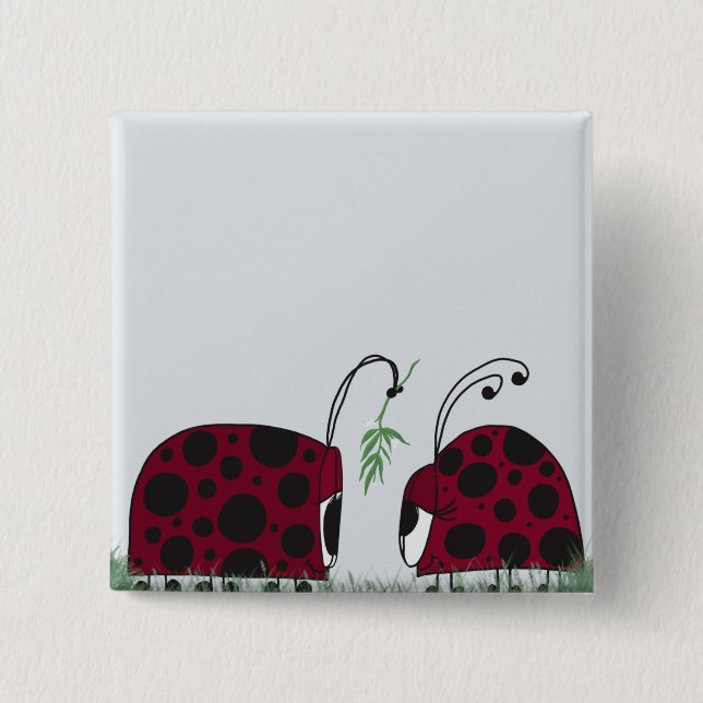 Badge Carré 5 Cm Obugs Et Mistletos Cutes (Devant)