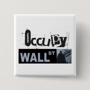 Badge Carré 5 Cm Occupez le bouton de Wall Street