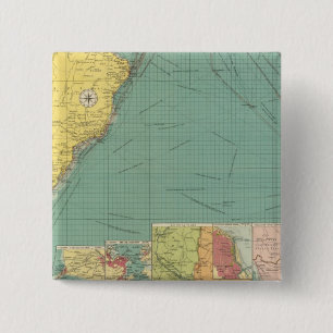 Badge Carré 5 Cm Océan Atlantique Sud