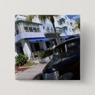 Badge Carré 5 Cm Ocean Drive, Miami Beach Floride