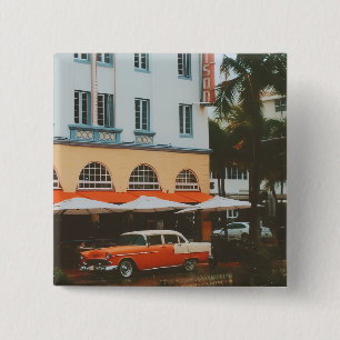 Badge Carré 5 Cm Ocean Drive, South Beach, Miami