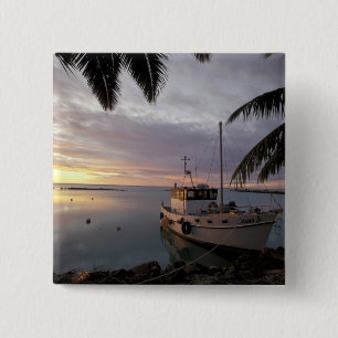 Badge Carré 5 Cm Océanie, Polynésie, Îles Cook, Aitutaki,