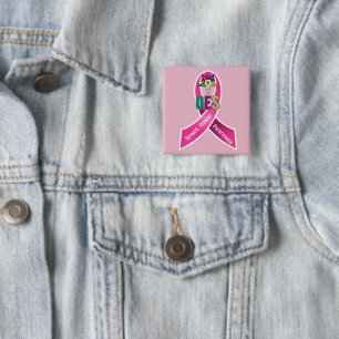 Badge Carré 5 Cm OES Sensibilisation au cancer du sein