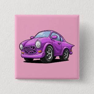 Badge Carré 5 Cm Œuvre d'art automobile violette extrêmement courbé