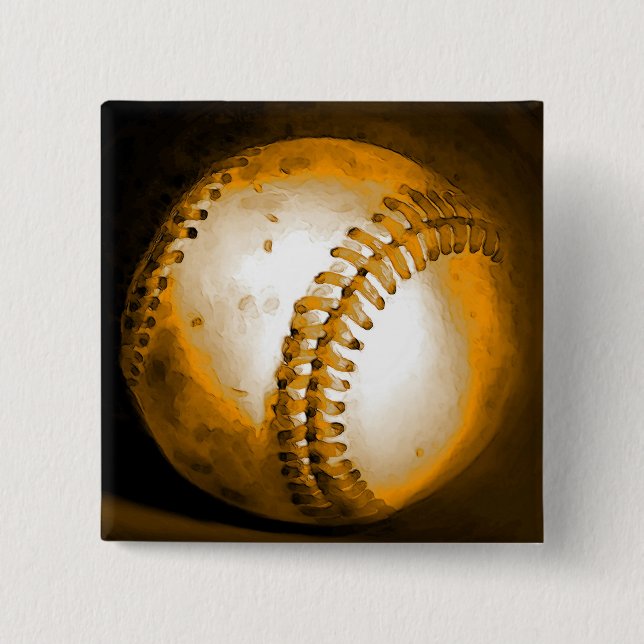 Badge Carré 5 Cm Oeuvre De Baseball (Devant)