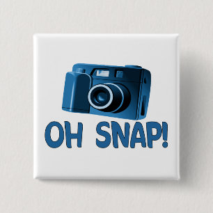 Badge Carré 5 Cm Oh appareil-photo instantané