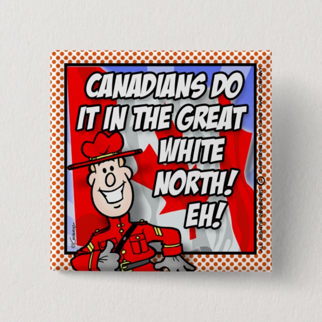 Badge Carré 5 Cm Oh Canada EH ! (Devant)