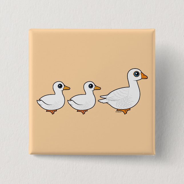 Badge Carré 5 Cm Oie de canard de canard domestique (Devant)