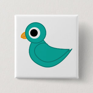 Badge Carré 5 Cm oiseau