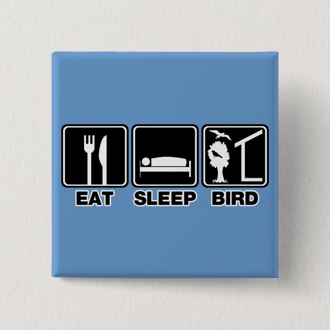 Badge Carré 5 Cm Oiseau de sommeil (aveugle) (Devant)