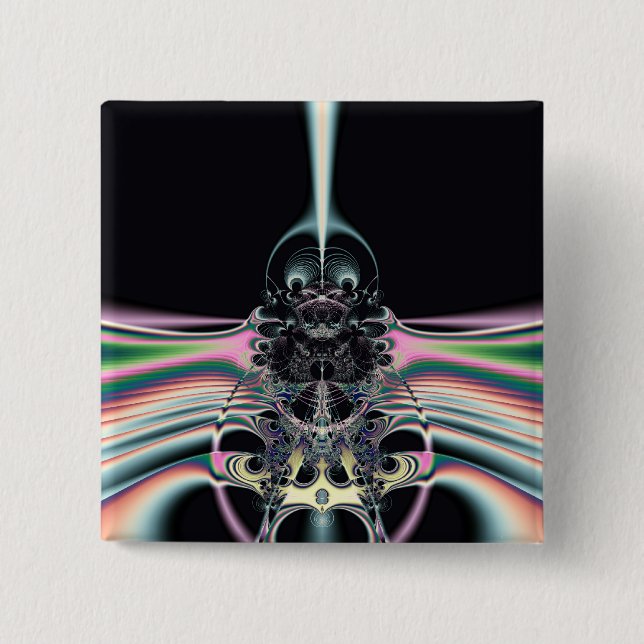 Badge Carré 5 Cm Oiseau funky (Devant)