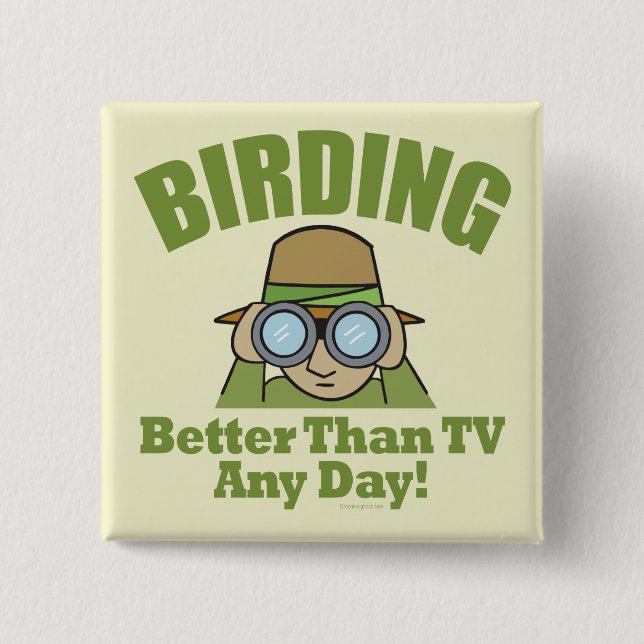 Badge Carré 5 Cm Oiseaux (Devant)