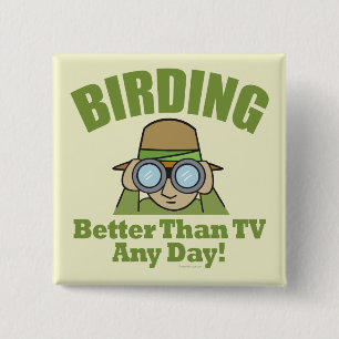 Badge Carré 5 Cm Oiseaux