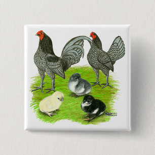 Badge Carré 5 Cm Old English Blue Game Family