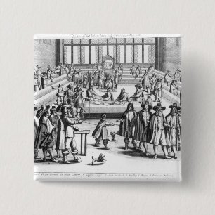 Badge Carré 5 Cm Oliver Cromwell dissolvant le Parlement