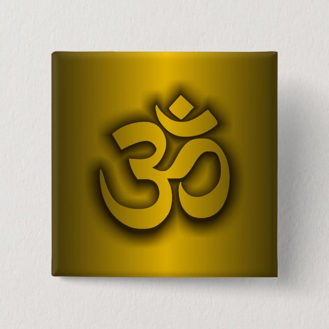 Badge Carré 5 Cm "Om" hindou (Devant)