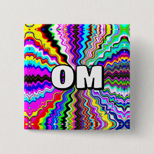 Badge Carré 5 Cm OM ( vous pouvez modifier le mot )