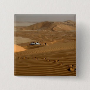 Badge Carré 5 Cm Oman, désert Rub Al Khali, roulant sur les dunes