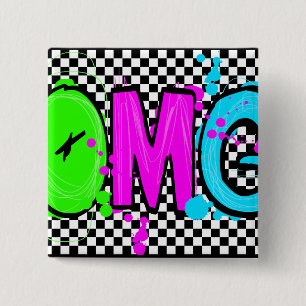 BADGE CARRÉ 5 CM OMG !