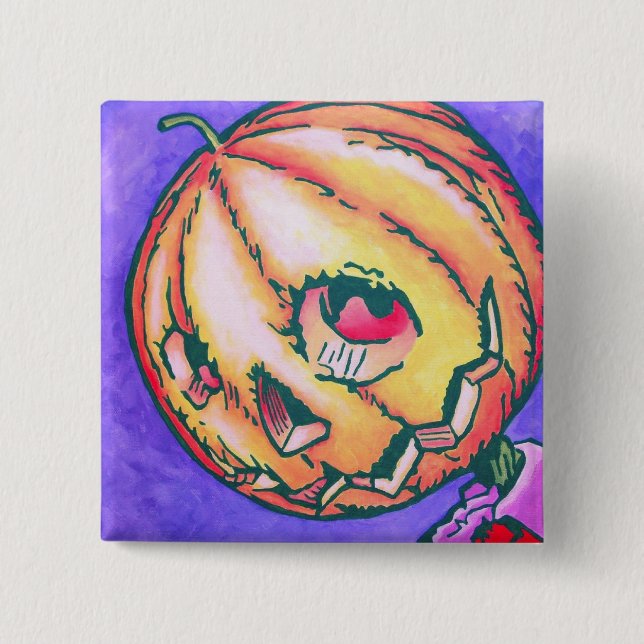 Badge Carré 5 Cm Once Pinback - Jack Pumpkinhead (Devant)
