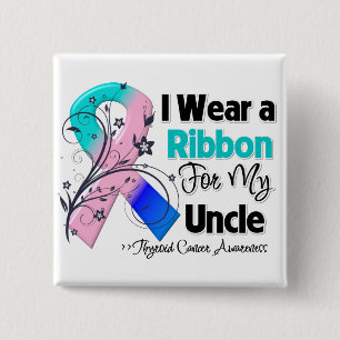 Badge Carré 5 Cm Oncle - Ruban Thyroïde Cancer